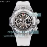 Super Clone HBF Hublot Big Bang Unico Sapphire Skeleton Baguette Diamond Watch 